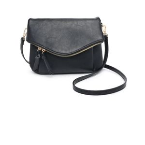 Urban Expressions - vegan leather - crossbody foldover bag in black